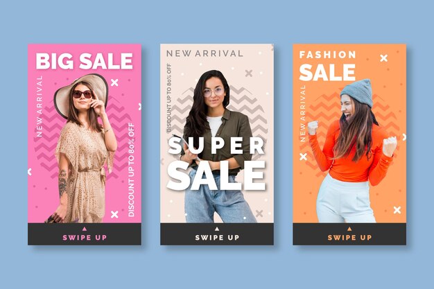 Historias coloridas de instagram de venta