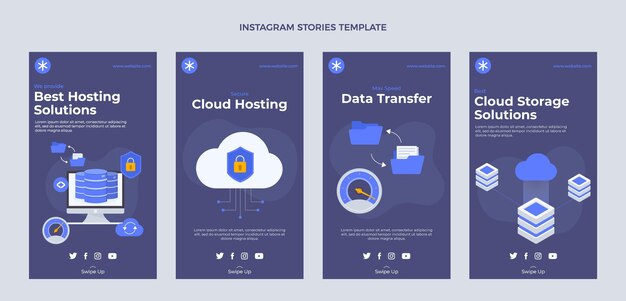 Historias de ig de tecnología minimalista de diseño plano