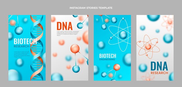 Historias de instagram de adn de ciencia realista