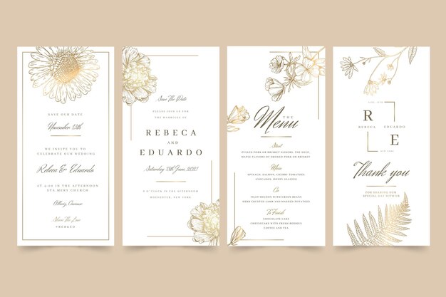 Historias de instagram de bodas florales