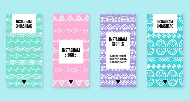 Historias de instagram boho dibujadas a mano