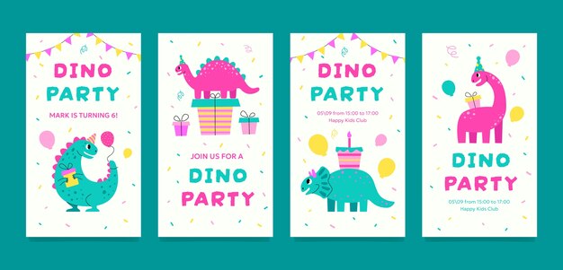 Historias de instagram de celebración de cumpleaños dibujadas a mano