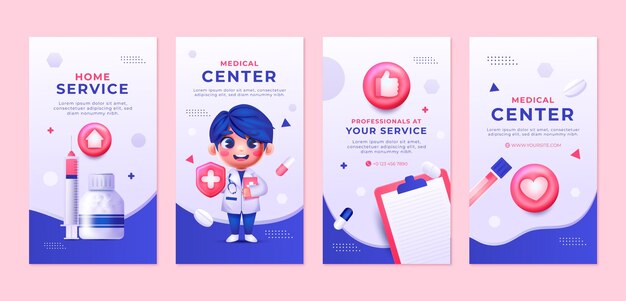 Historias de instagram del centro médico de gradiente