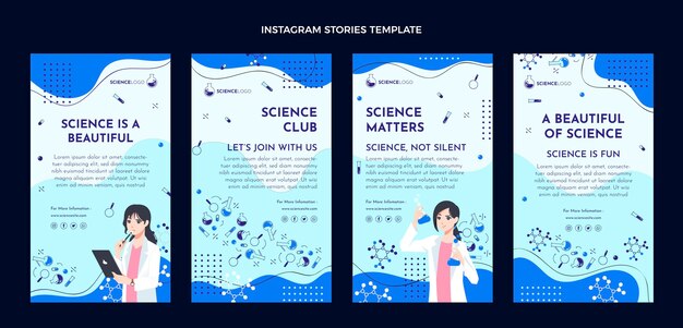 Historias de instagram de ciencia plana
