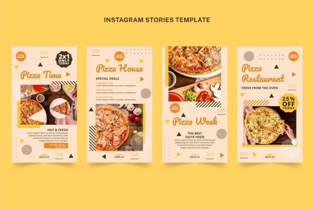 Historias de instagram de comida plana