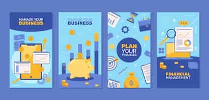 Vector gratuito las historias de instagram de contabilidad financiera