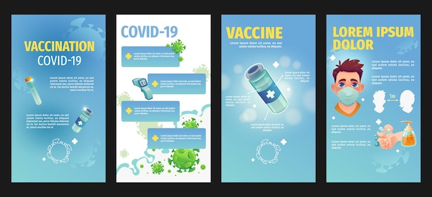 Vector gratuito historias de instagram de coronavirus de diseño plano