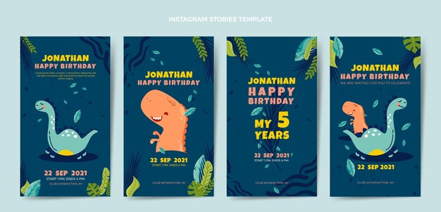 Historias de instagram de cumpleaños infantiles dibujadas a mano