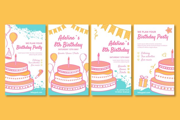 Historias de instagram de cumpleaños para niños