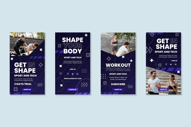Historias de instagram de deporte y tecnología