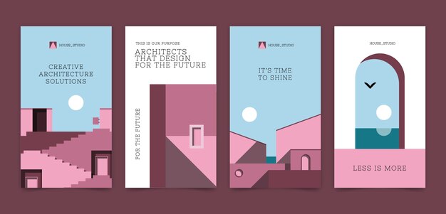 Historias de instagram de desarrollo de arquitectura mínima