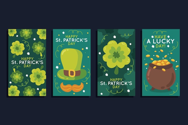 Vector gratuito historias de instagram del día de san patricio