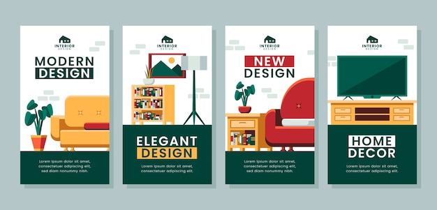 Historias de instagram de diseño de interiores minimalistas