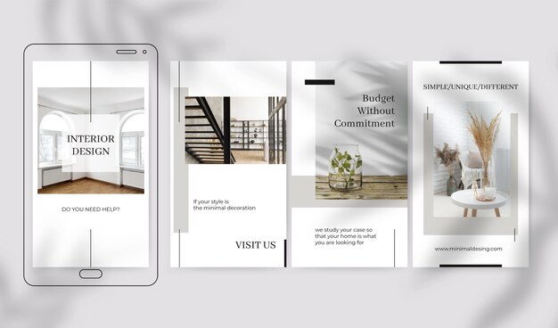 Historias de instagram de elegante diseño minimalista
