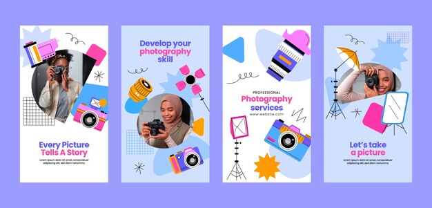 Historias de instagram de estudio de fotografía.