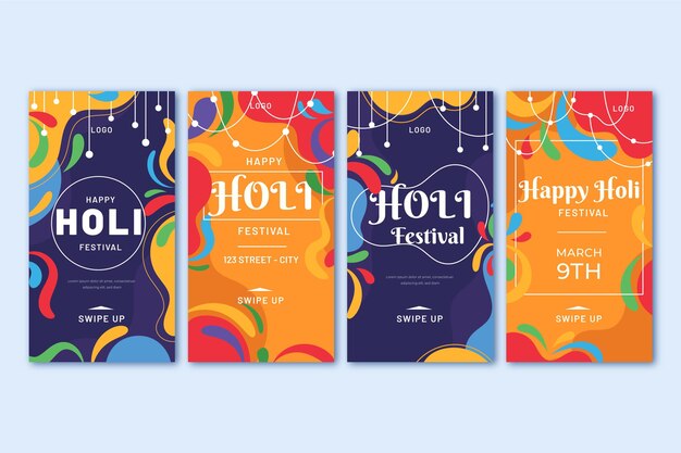 Historias de instagram del festival holi