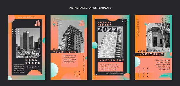 Historias de instagram de gradiente de bienes raíces