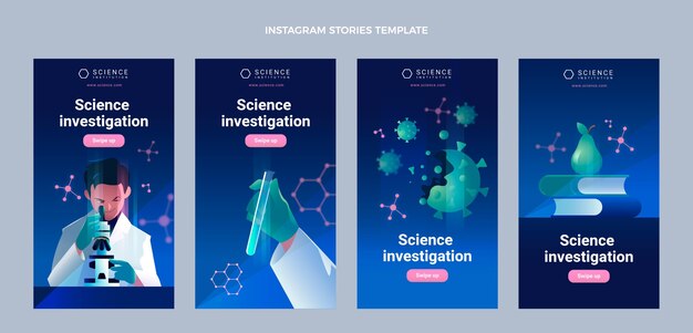 Historias de instagram de gradiente de ciencia