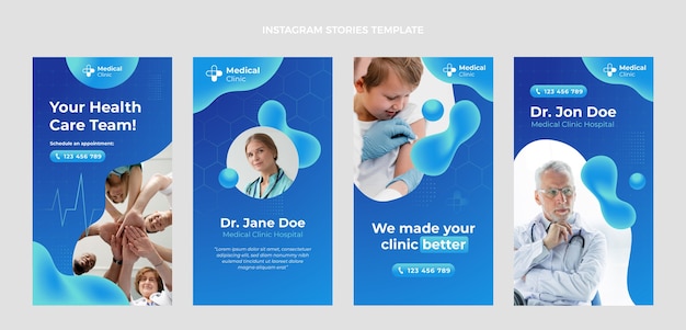 Historias de instagram médicas gradiente