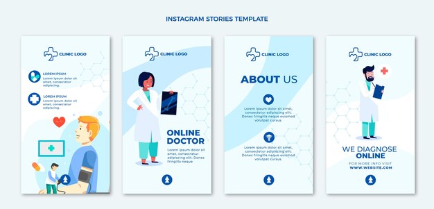 Historias de instagram médicas planas