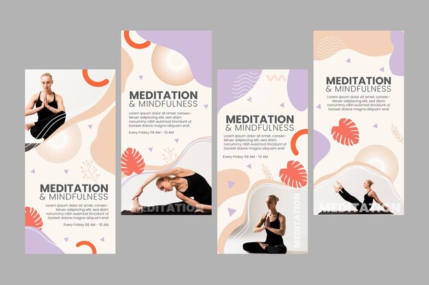 Historias de instagram de meditación y atención plena