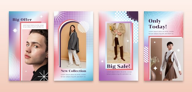 Historias de instagram de moda degradado