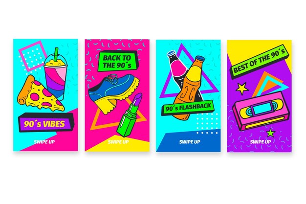 Historias de instagram nostálgicas dibujadas a mano