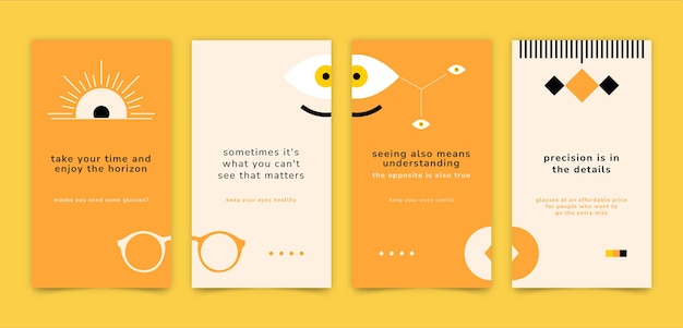 Historias de instagram de oftalmólogo mínimo de diseño plano