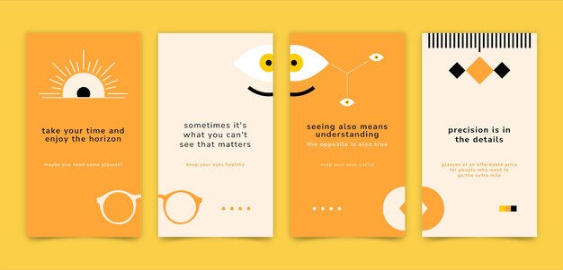 Historias de instagram de oftalmólogo mínimo de diseño plano