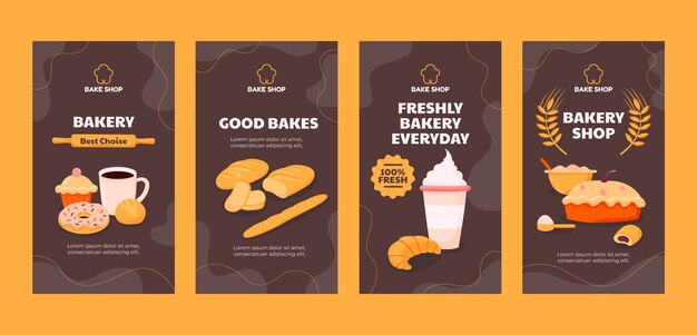 Historias de instagram de panadería mínima