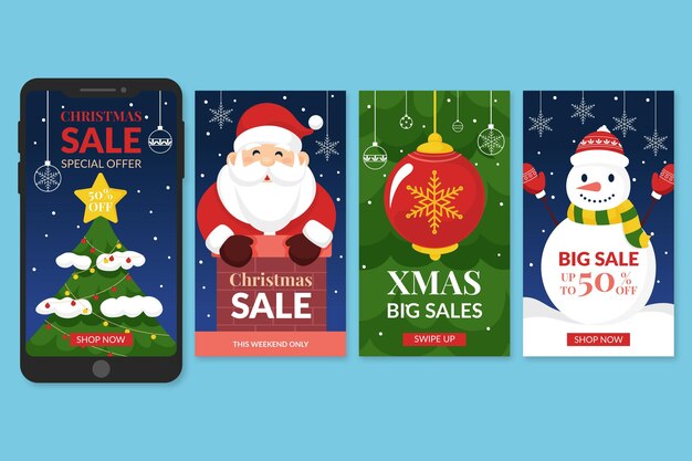 Historias de instagram de rebajas de navidad