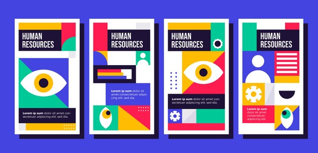 Historias de instagram de recursos humanos de diseño plano