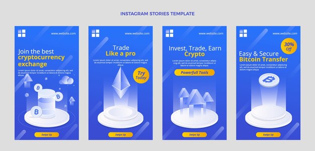 Historias de instagram de tecnología abstracta degradado