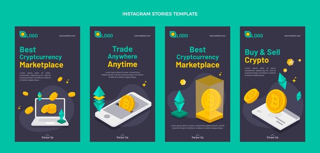 Historias de instagram de tecnología minimalista de diseño plano