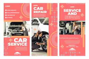 Vector gratuito historias de mecánicos de reparación de automóviles