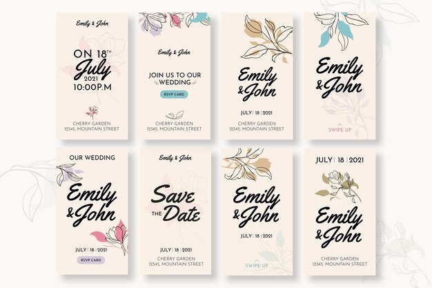 Historias mínimas de instagram de bodas