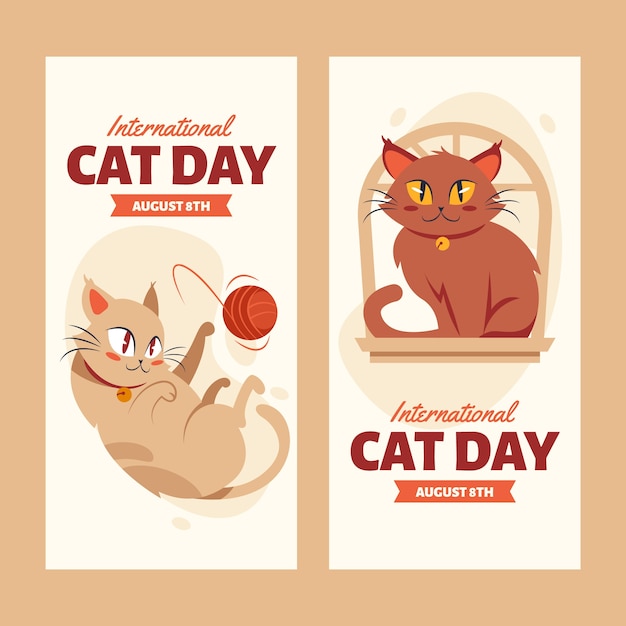 Historias planas de instagram del día internacional del gato