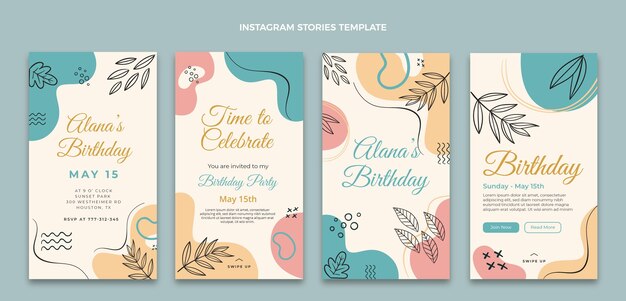 Historias planas mínimas de cumpleaños ig