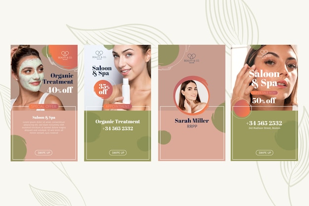 Historias de redes sociales de salones de belleza
