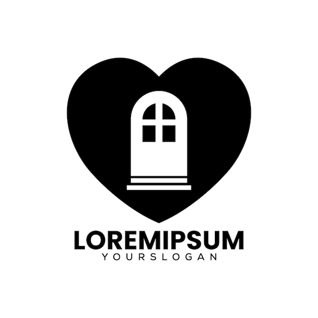 hogar icono de amor vector de diseño de logotipo