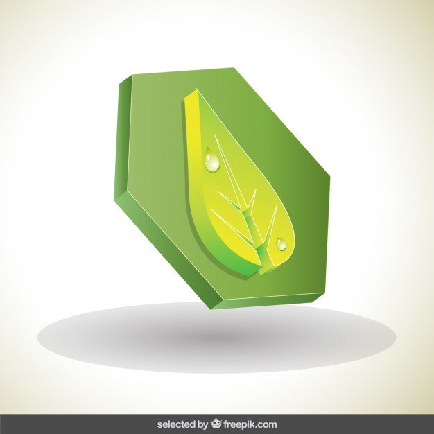Vector gratuito hoja 3d logo