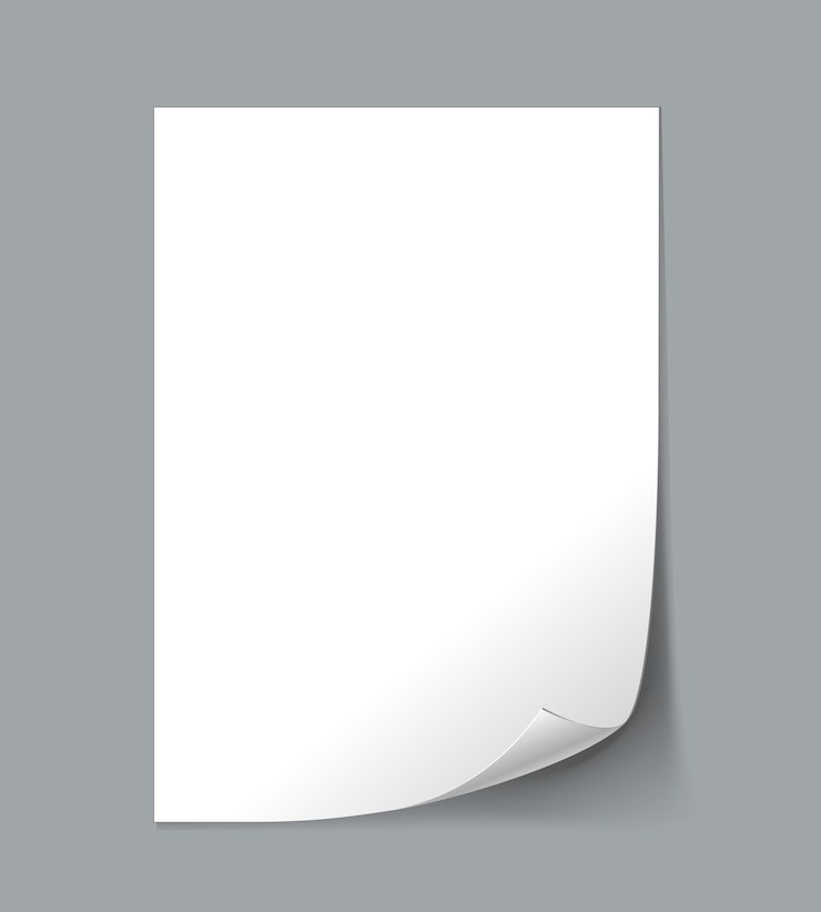 Vector gratuito hoja de papel vacía blanca con rizo