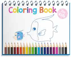 Vector gratuito hoja de trabajo de libro para colorear para niños