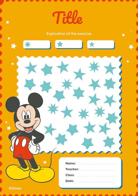 Vector gratuito hoja de trabajo de mickey mouse contando.