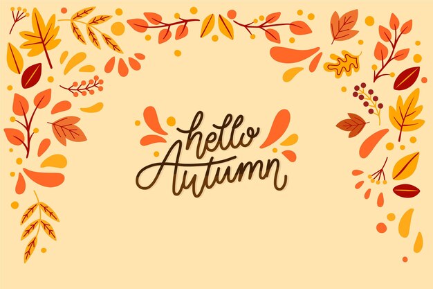 Hojas de otoño en el fondo