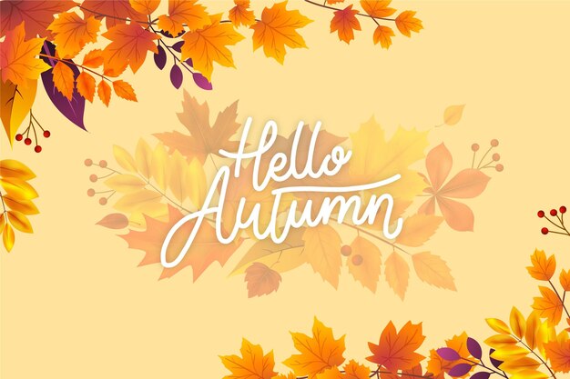 Hojas de otoño en el fondo