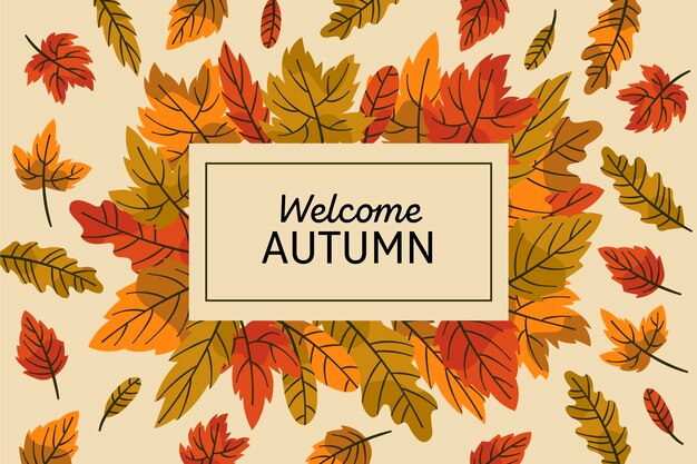 Hojas de otoño tema de fondo