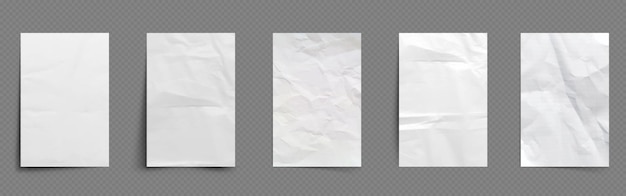 Hojas de papel con arrugas