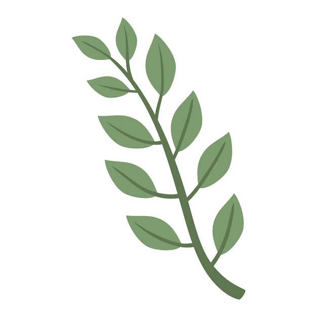 las hojas de la rama del árbol icono aislado