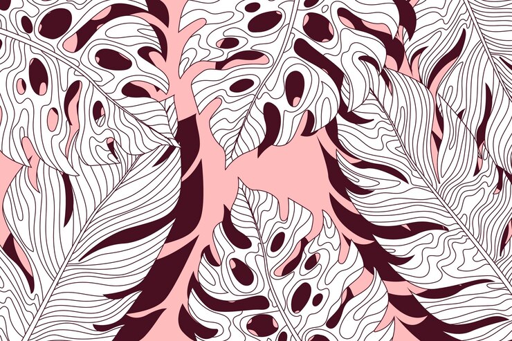 Vector gratuito hojas tropicales con fondo de color pastel